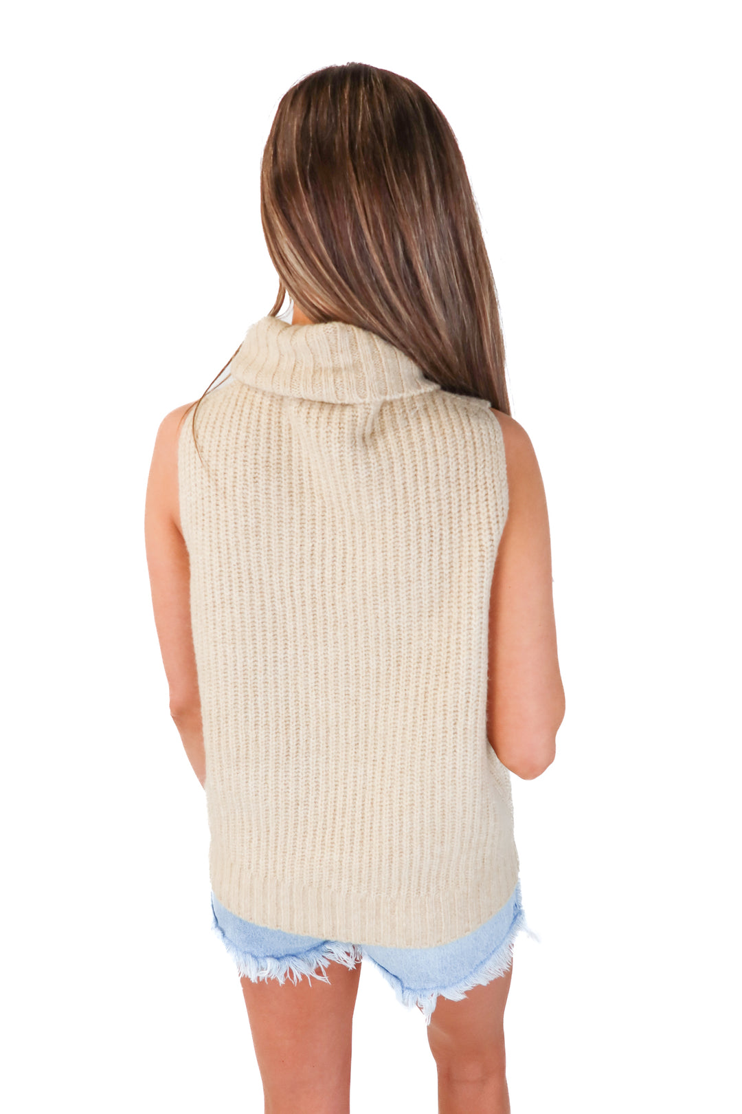 SLAY wayf tan sleeveless knit top (xs; retail $79)