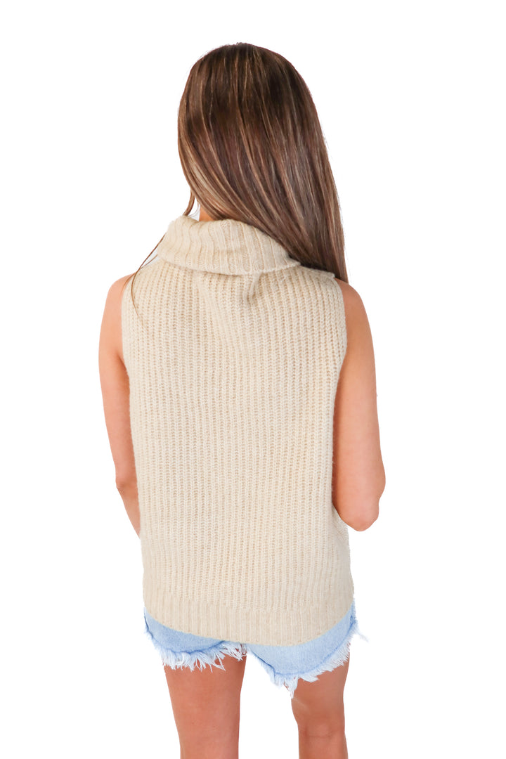SLAY wayf tan sleeveless knit top (xs; retail $79)