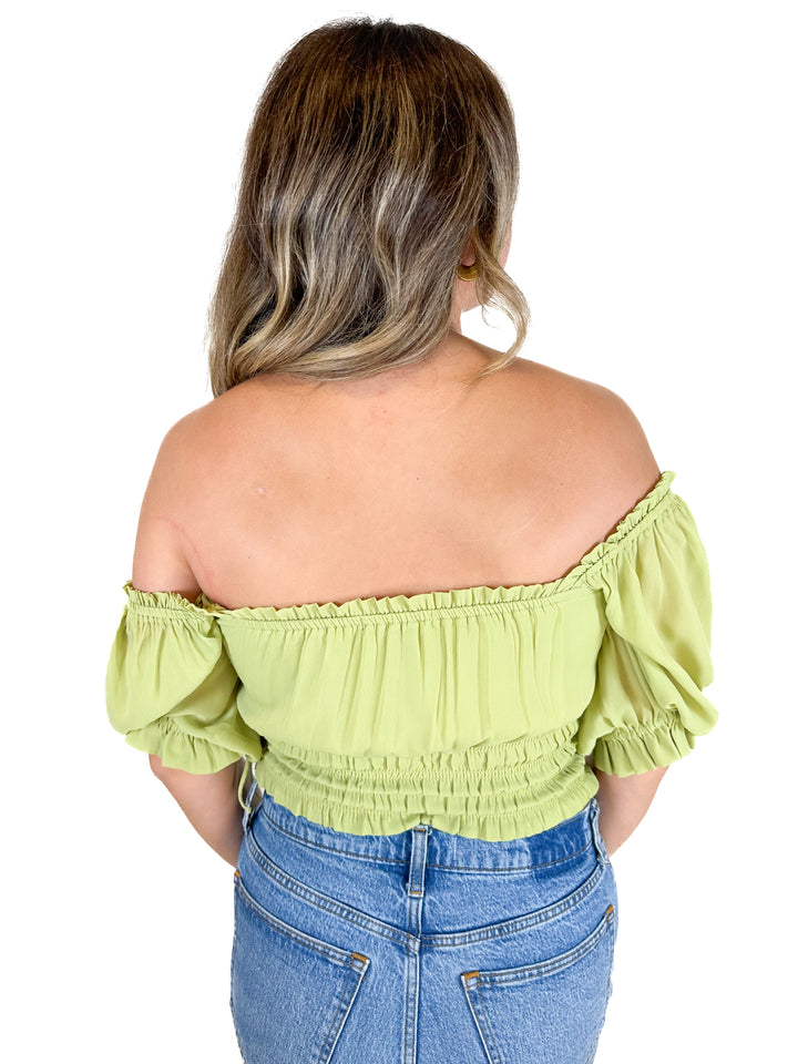 Abercrombie Light Green Crop (M)