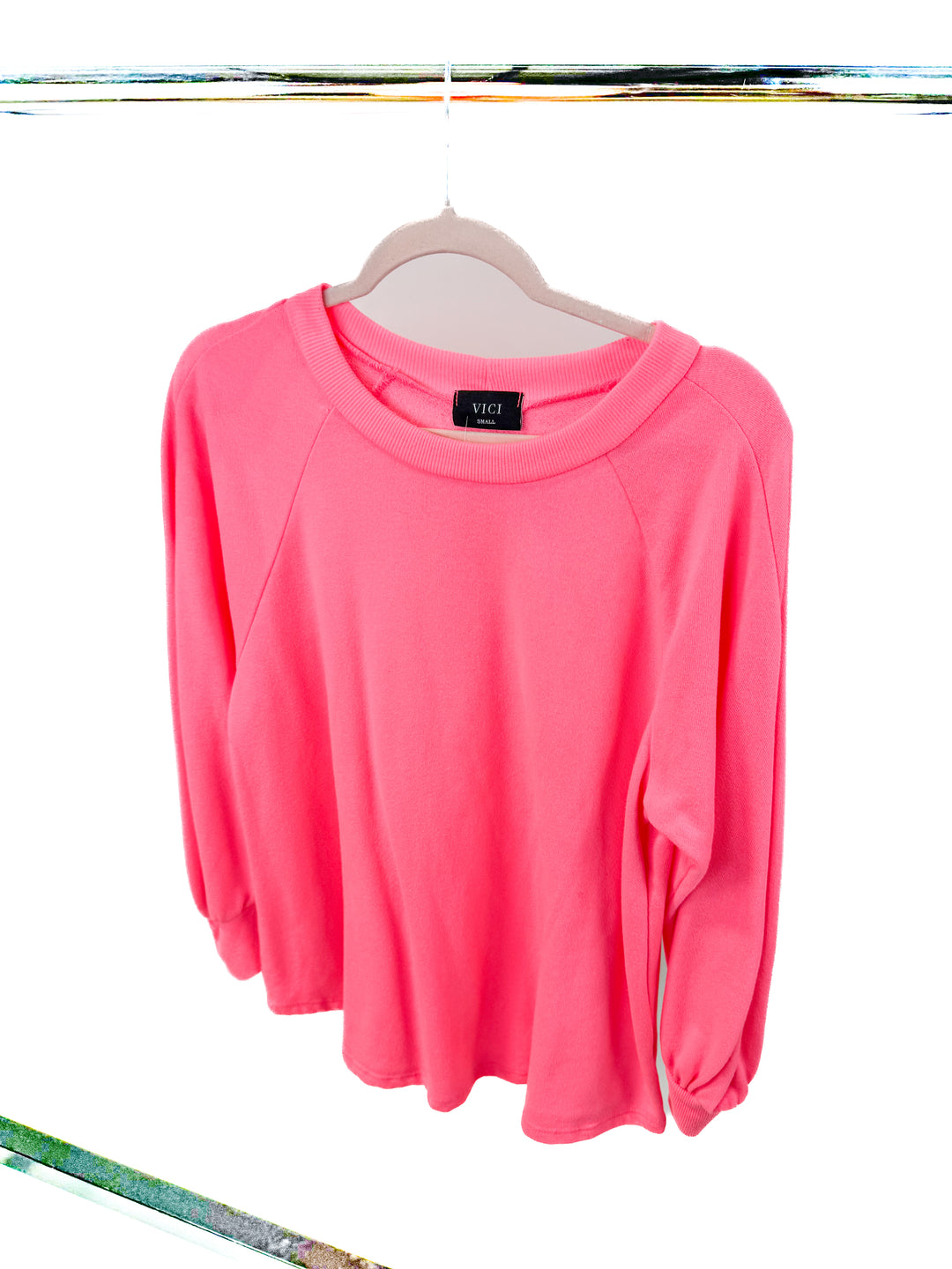 vici neon pink crewneck (s)