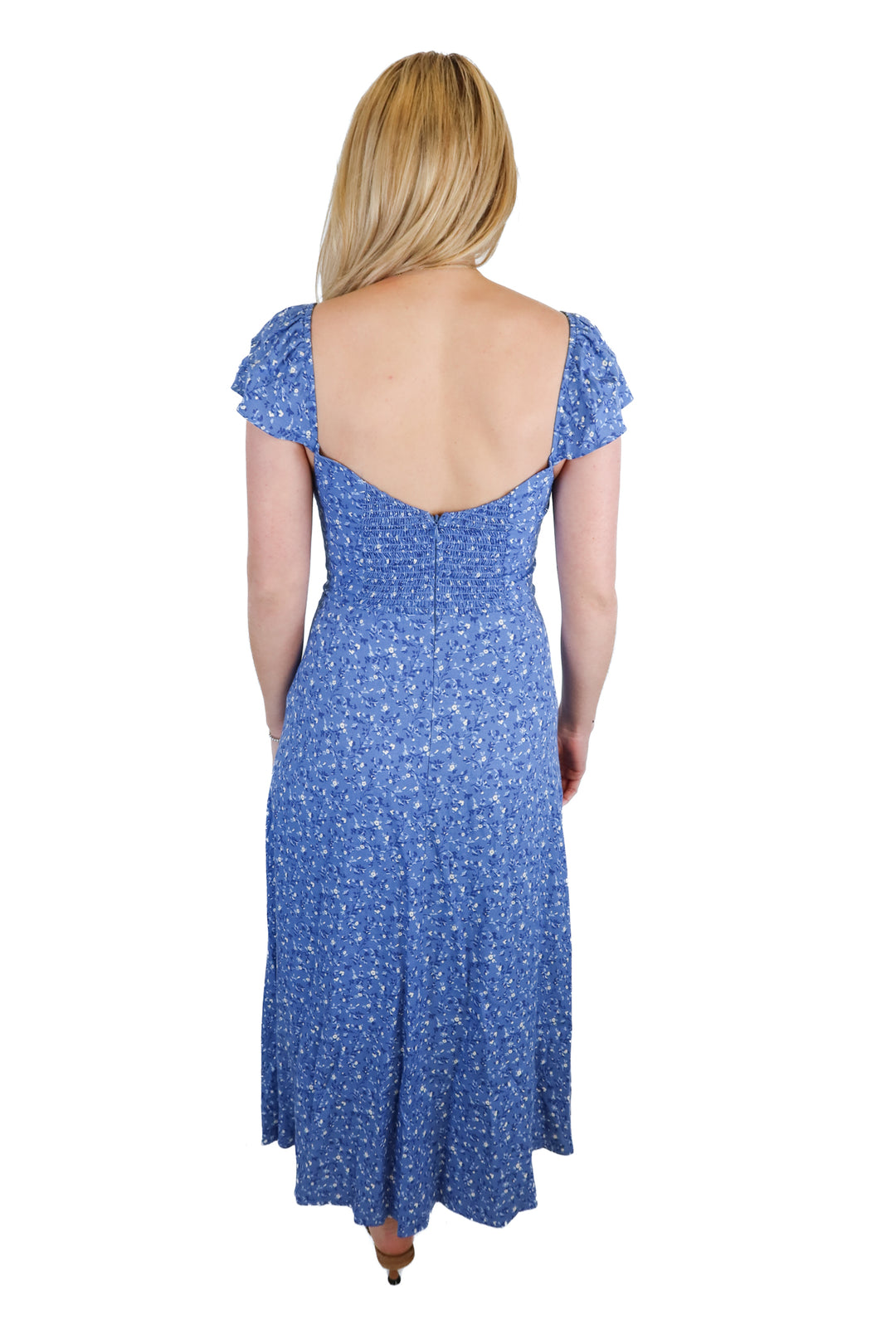 Reformation blue floral midi dress (2; retail $228)