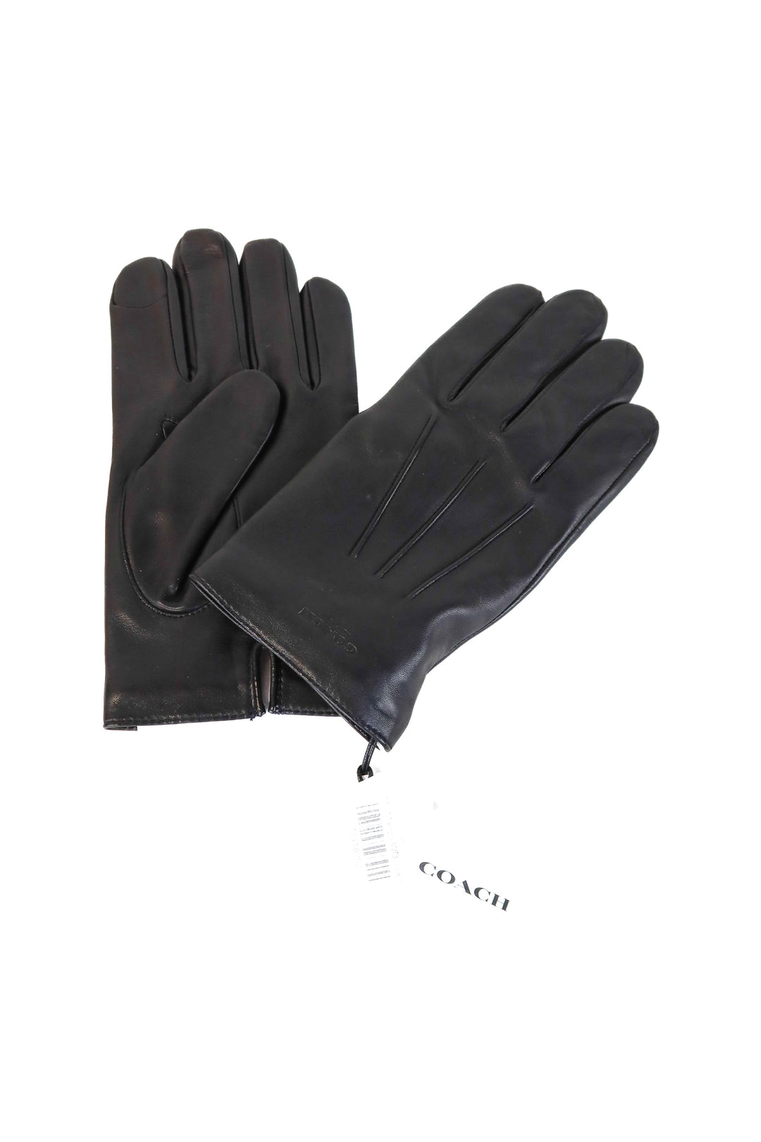 coach black basic leather glove NWT (M; retail $50)