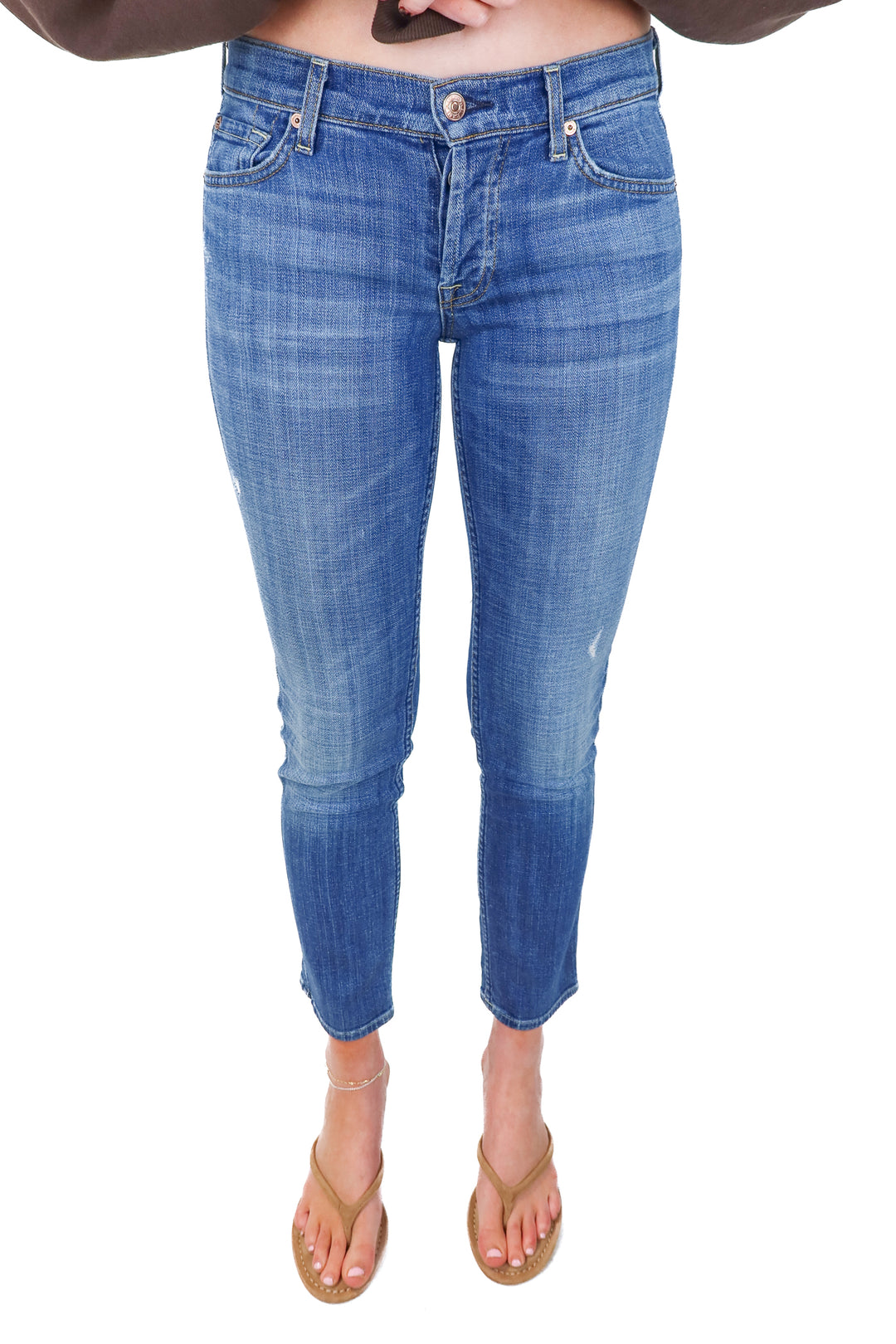 7 For All Mankind Medium Wash Skinny Boyfriend Jeans (25)