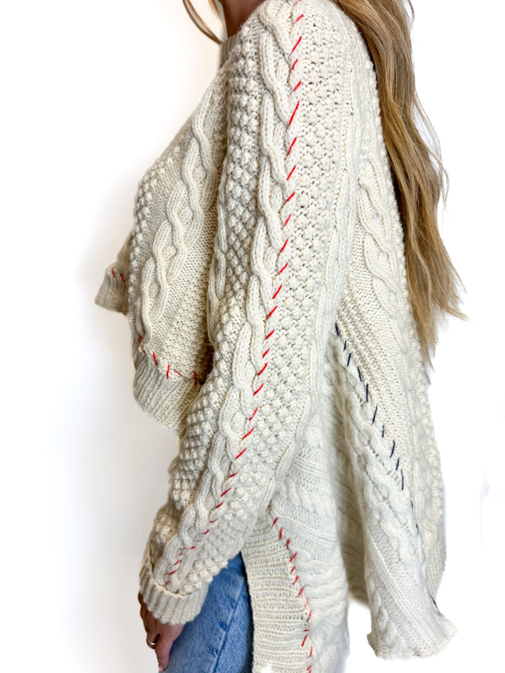 Free People Cream Cable Knit Sweater NWT (XS)