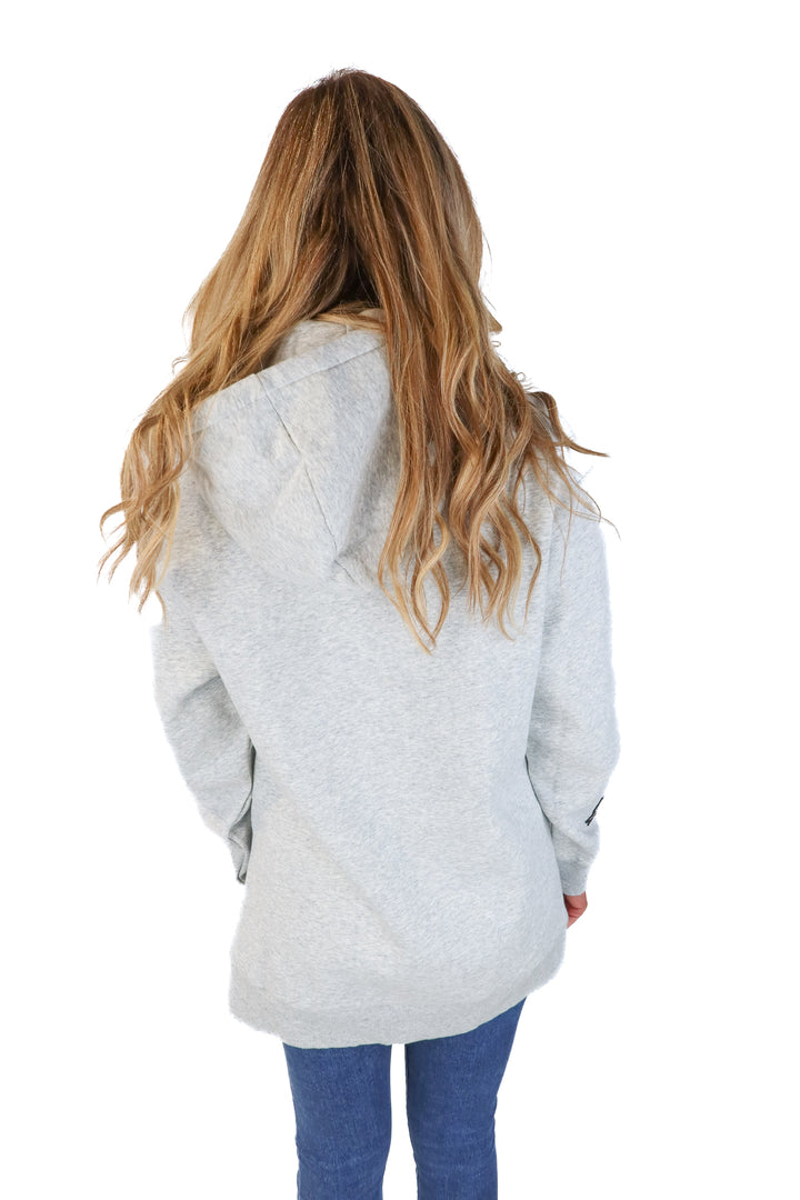 H&M Gray Bird and Flower Patch Oversized Hoodie (M)