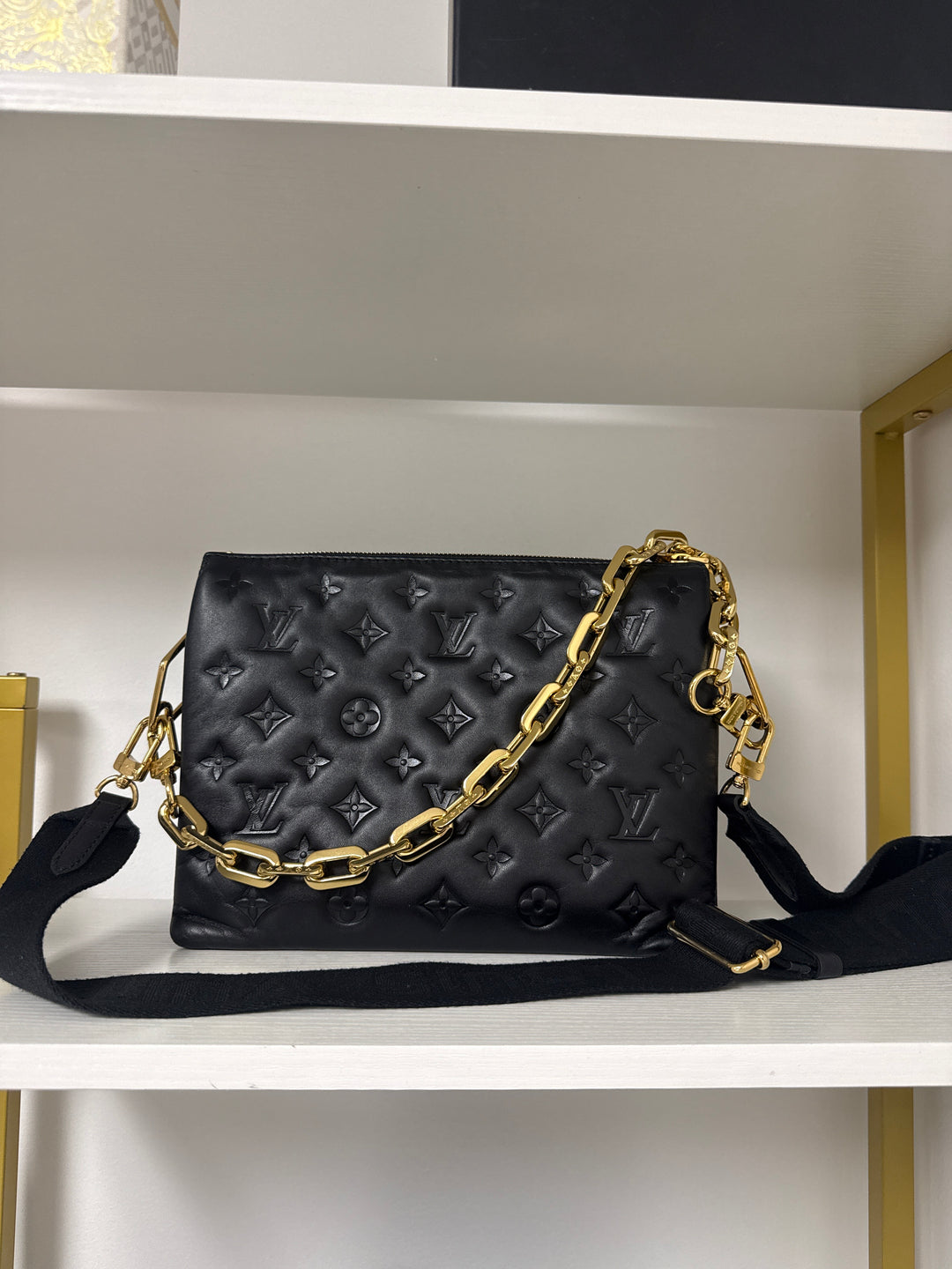 Louis Vuitton Coussin pm in black (retail $5,600)