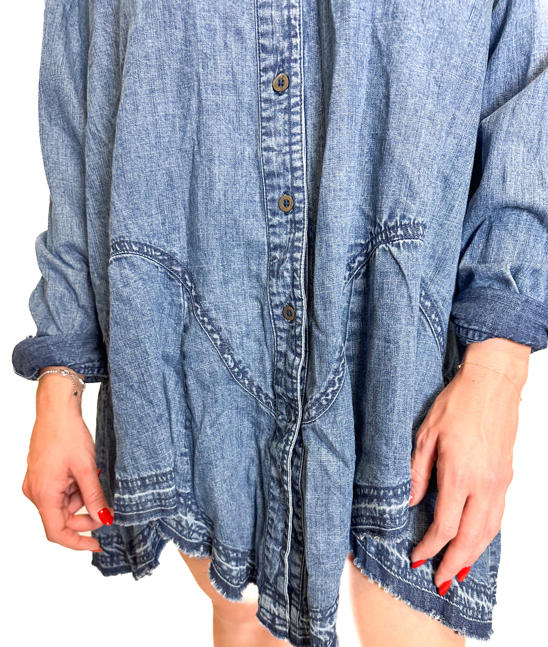 We the Free Denim Button-Down Mini Dress NWT (S; retail $82)