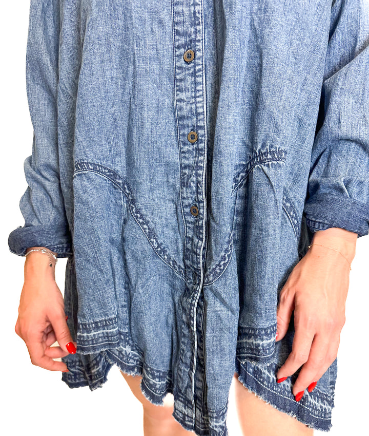 We the Free Denim Button-Down Mini Dress NWT (S; retail $82)