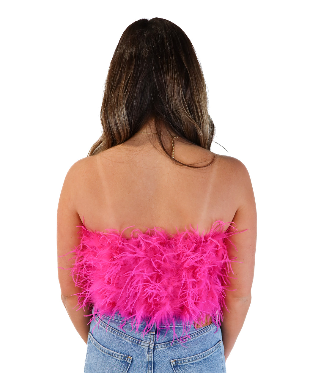 Buddy love pink feather tube top NWT (s; retails for $72)
