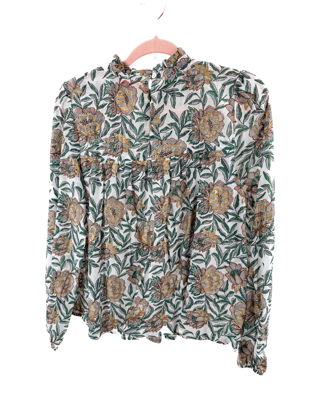 oliphant floral metallic blouse (xs)