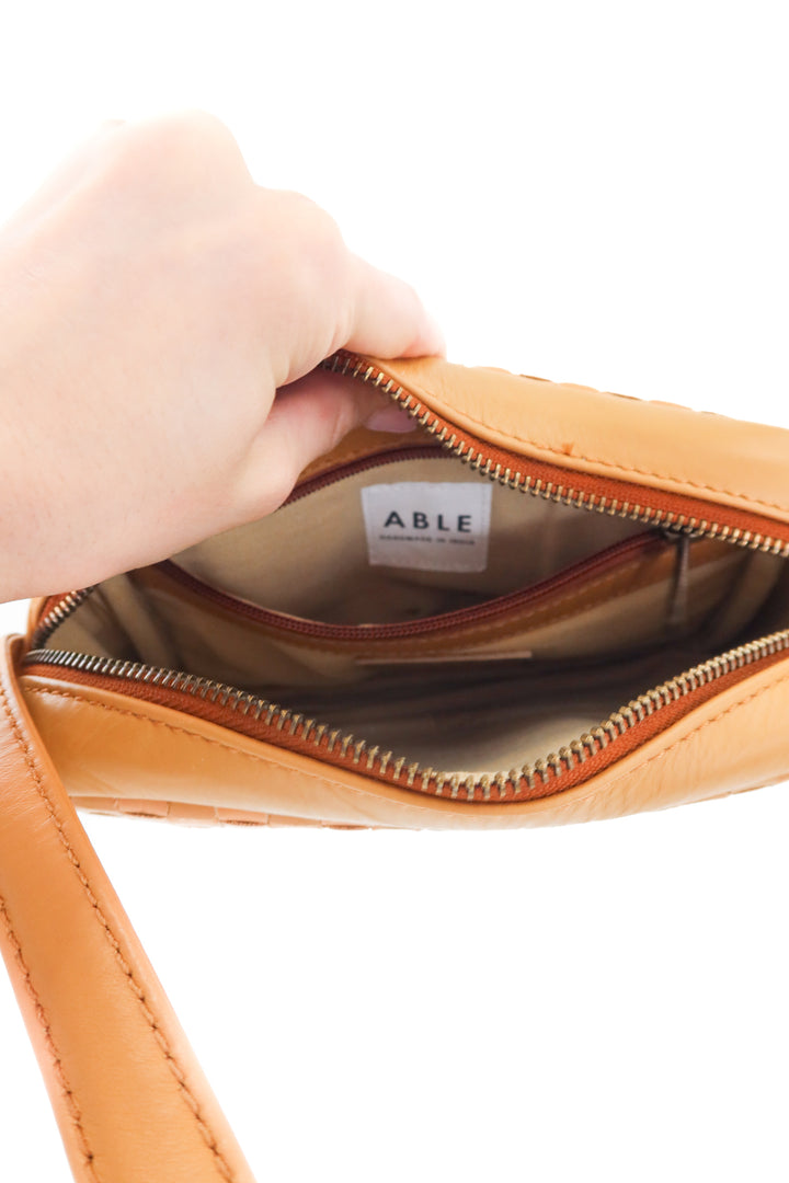 able tan braided crossbody