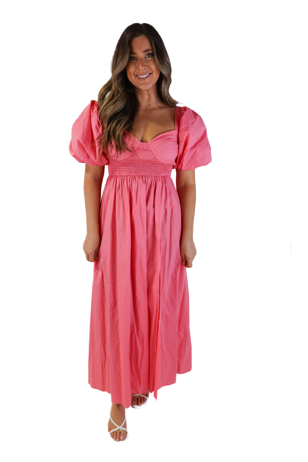 Showpo pink corset maxi dress (6; retails for $99)