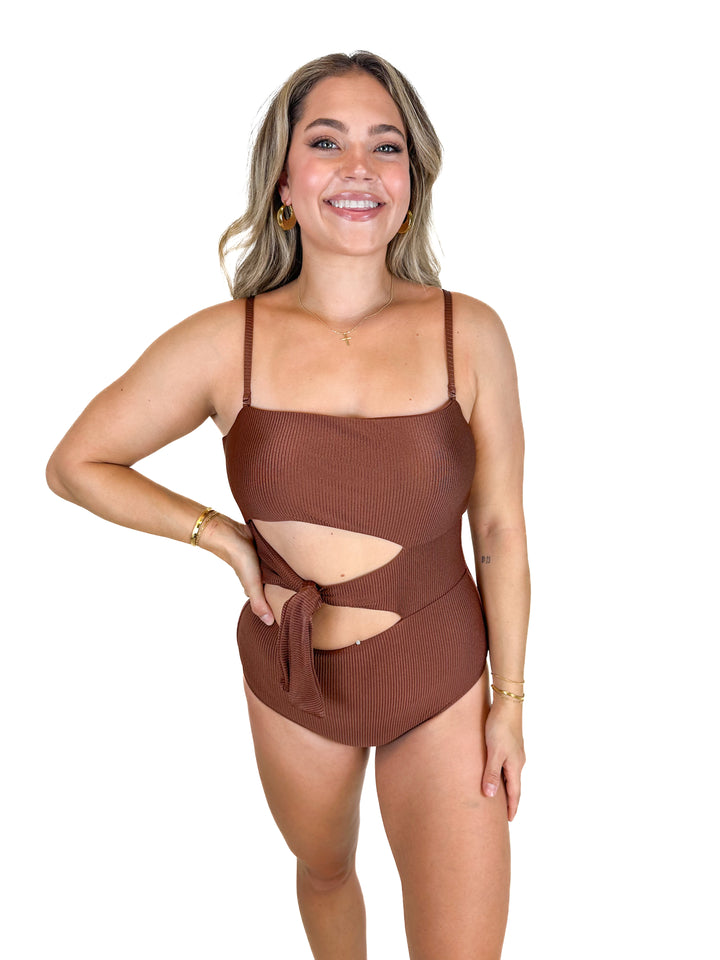 Aerie Brown One Piece Suit (M)