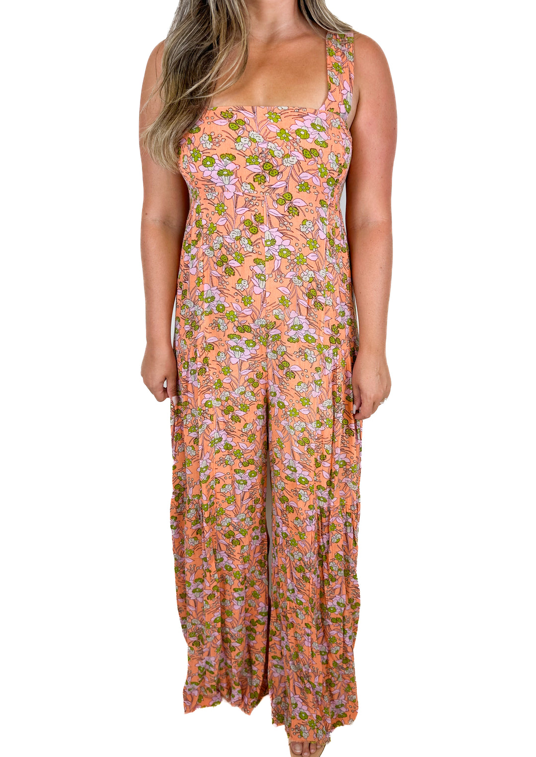 Free People ONE Aloha One Piece Wide Leg Floral Jumpsuit (M)