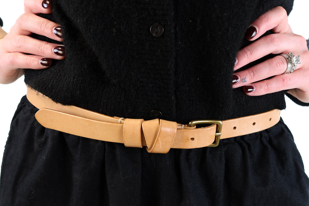Madewell genuine leather tan belt (xs/s; retails for $58)