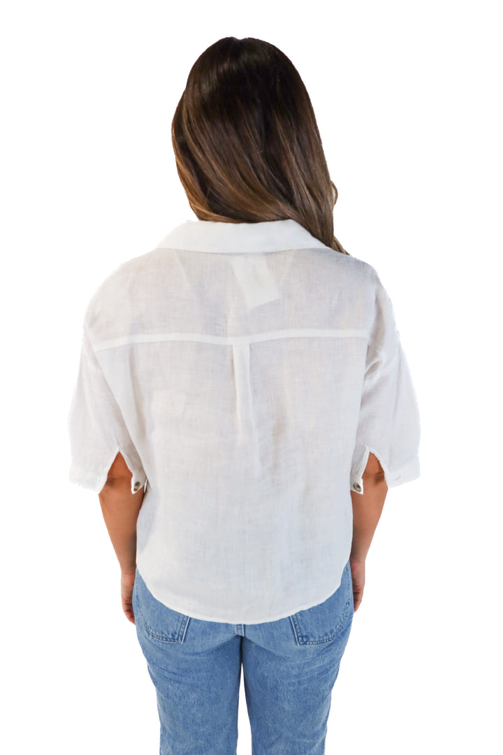 Zara Cream Linen Shirt (M)