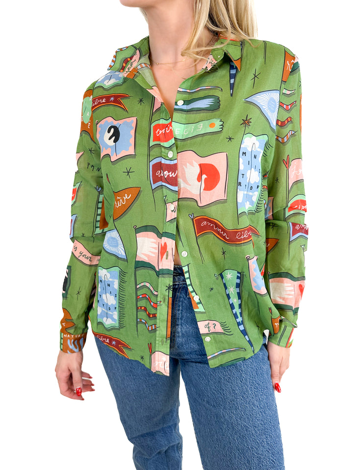 Sezane x Pangea Pierro Long-Sleeved Shirt NWT (XS/34)