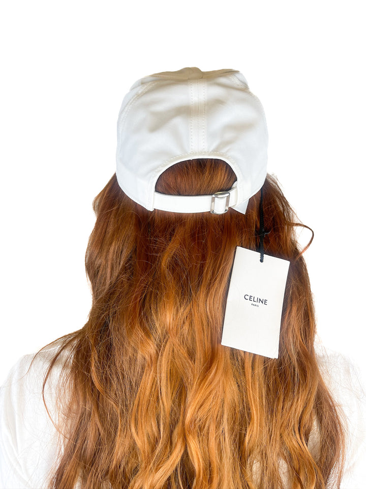 Celine White Baseball Hat NWT (O/S)