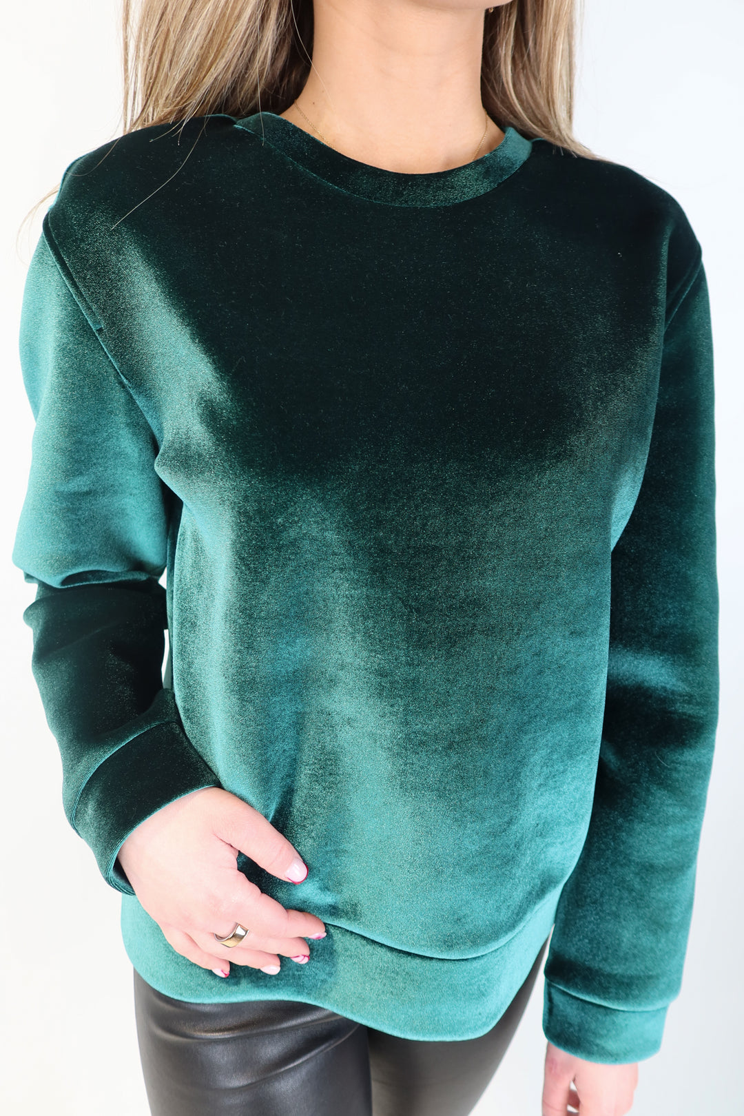 Maje Green Velvet Sweatshirt (2/M)