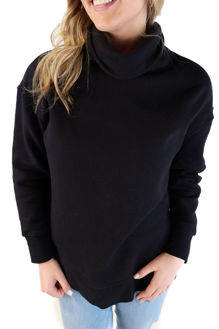 Athleta black turtleneck sweatshirt (xs; retail $109)