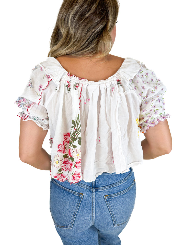 Anthropologie Cropped Floral Blouse (S)