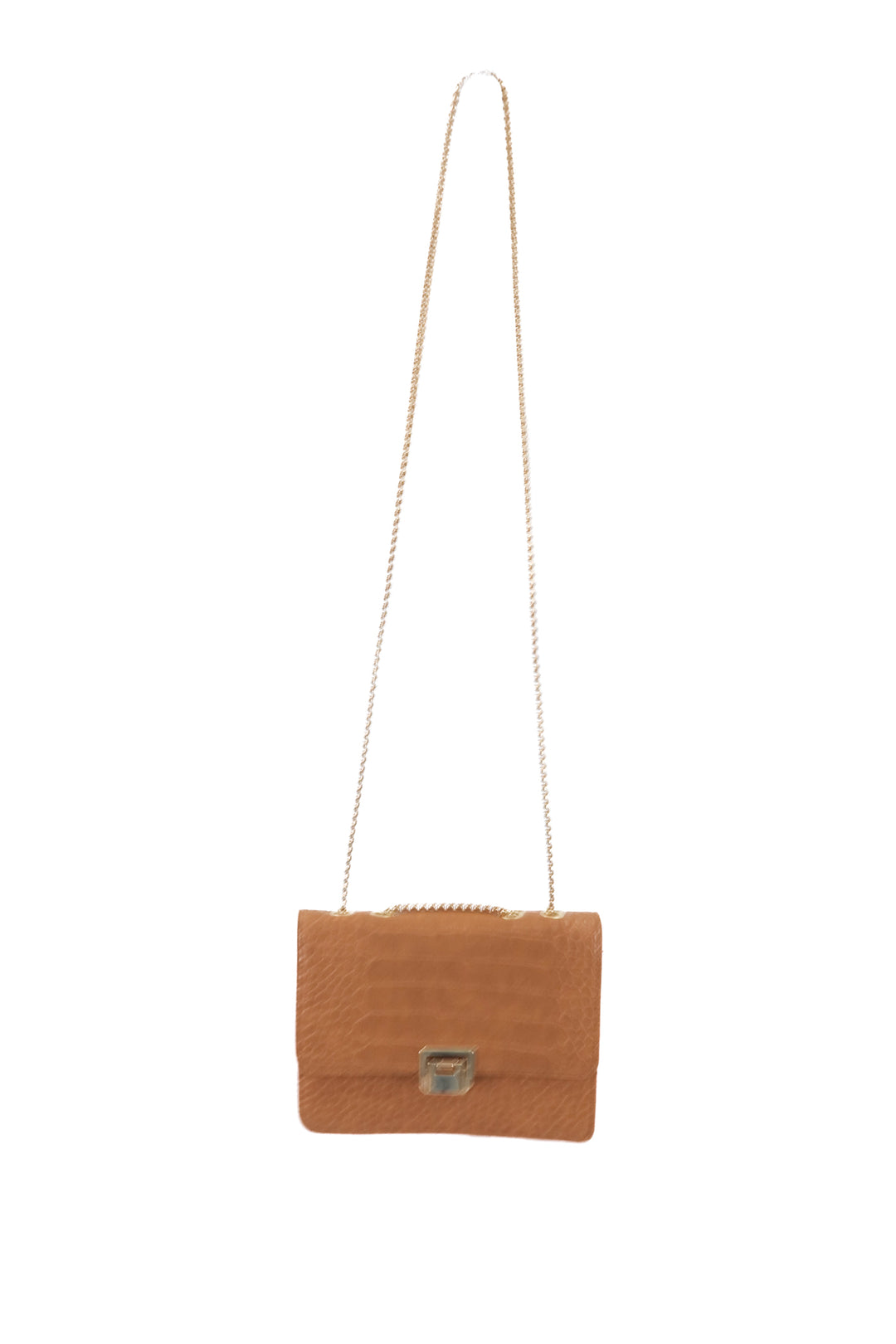 tan with gold chain crossbody