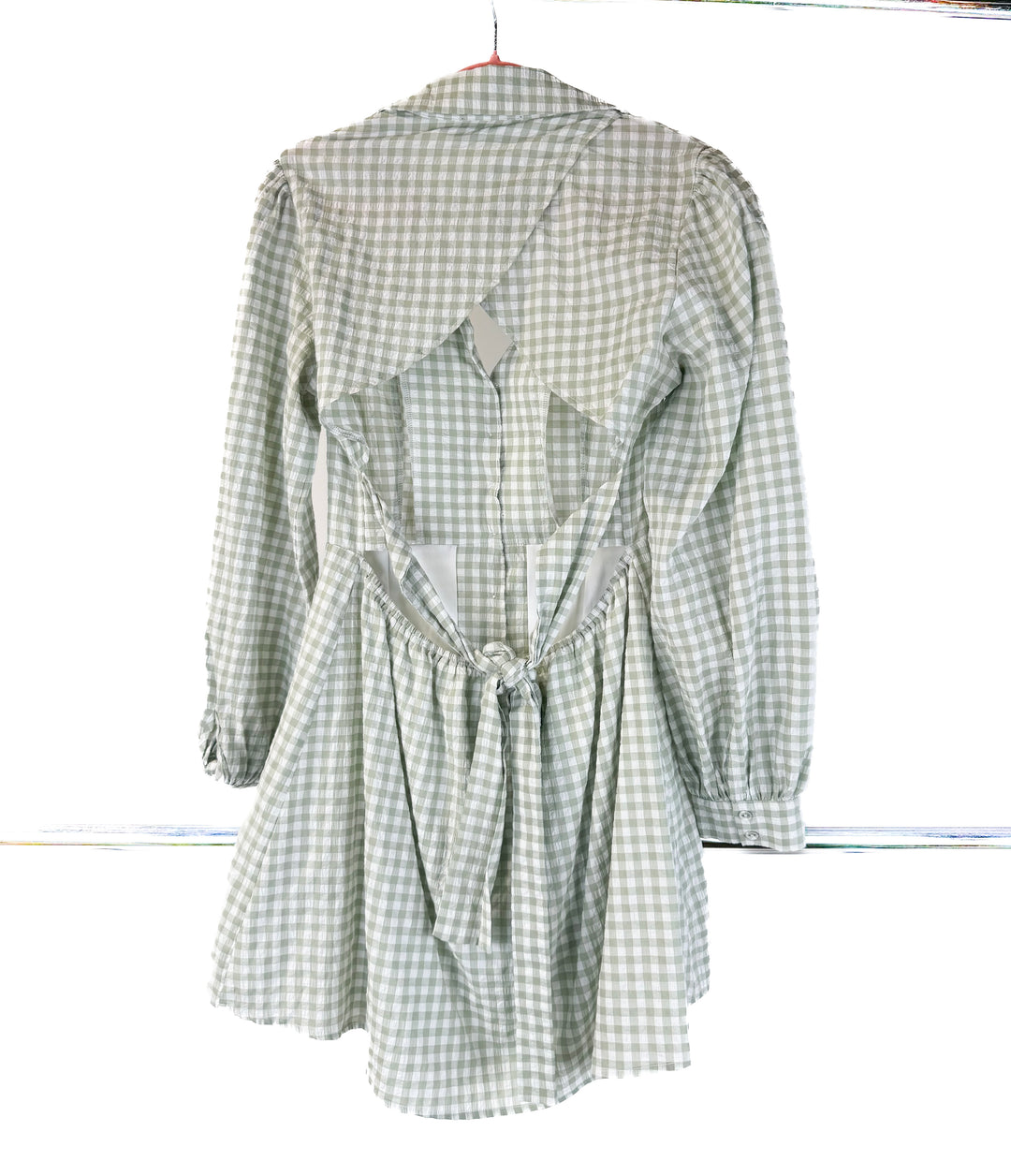 lulus green checkered dress (L)