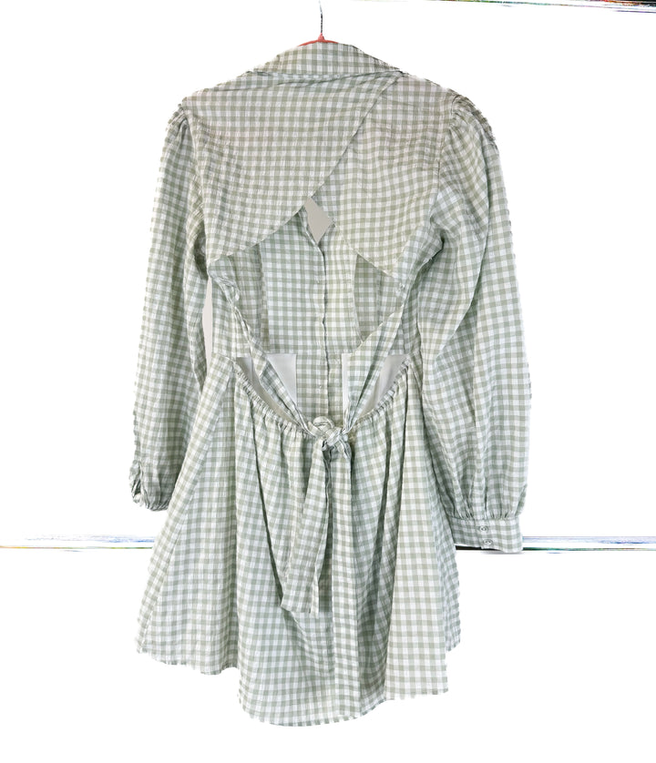 lulus green checkered dress (L)