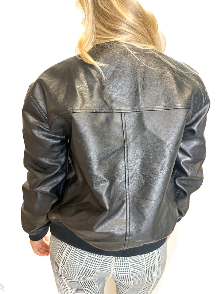 Abercrombie Black Vegan Leather Jacket NWT (XS)