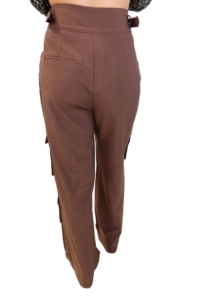Club L brown buckle cargo pants NWT (4; retail $129)