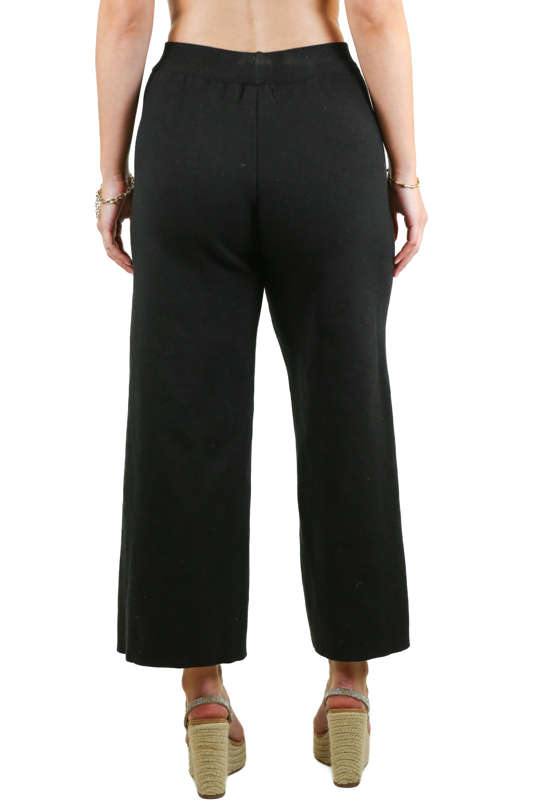 petal and pup knit black wide leg pants (s/m)