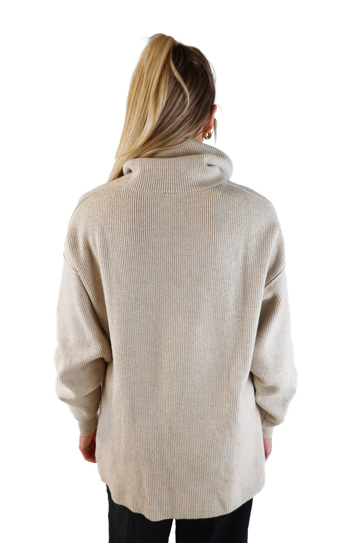 Free People Beige Turtleneck Sweater (S; retail $128)