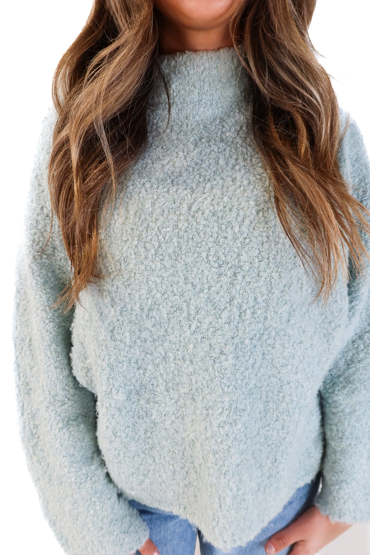 Abercrombie & Fitch blue furry sweater (S/M; retail $60)
