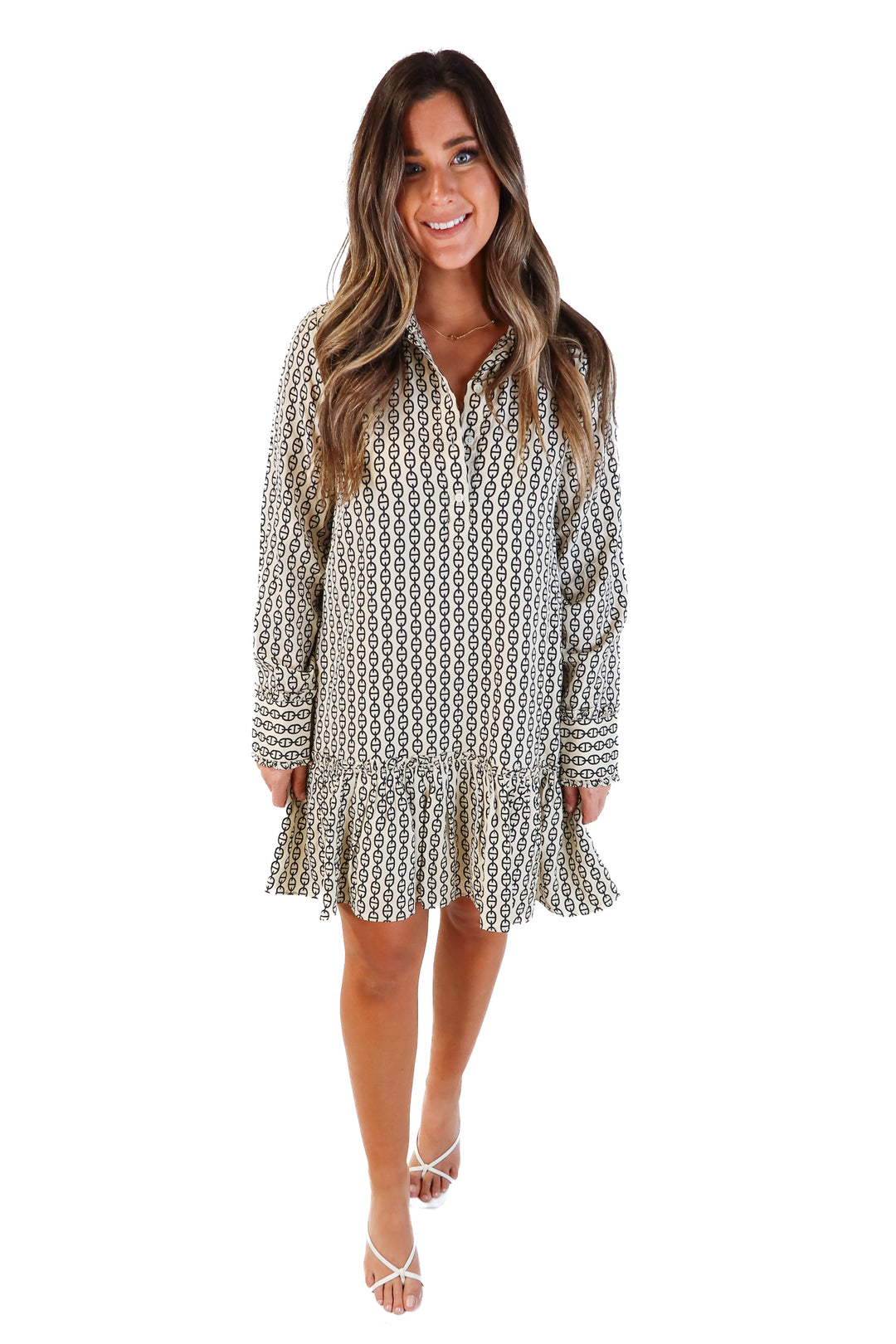 J.crew neutral chain link dress (m; retail $168)