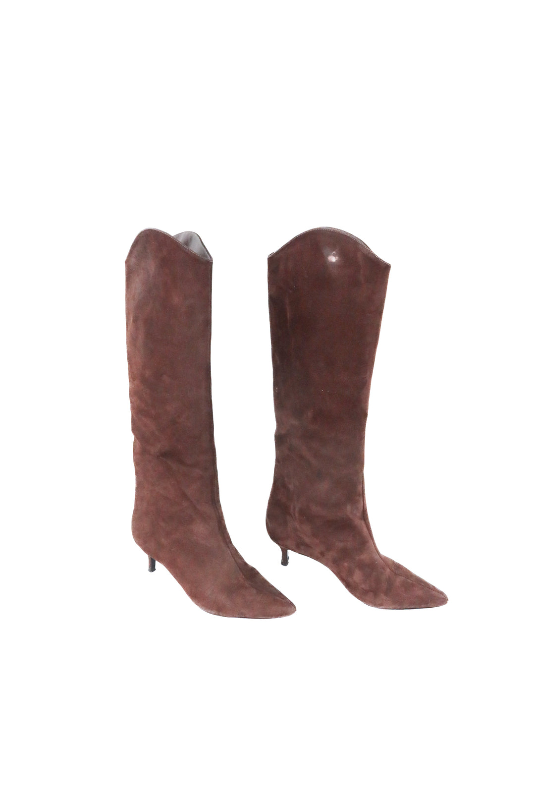 Schutz brown suede kitten heel tall boots (8; retail $298)