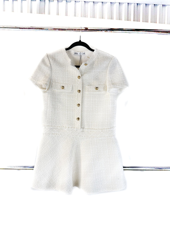 zara white woven dress NWT (s)