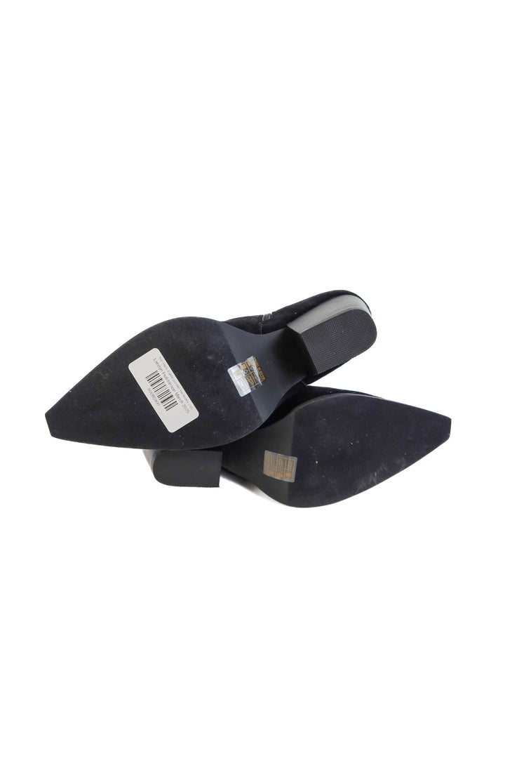 Vici black suede pointed toe bootie (10; retails for $64)