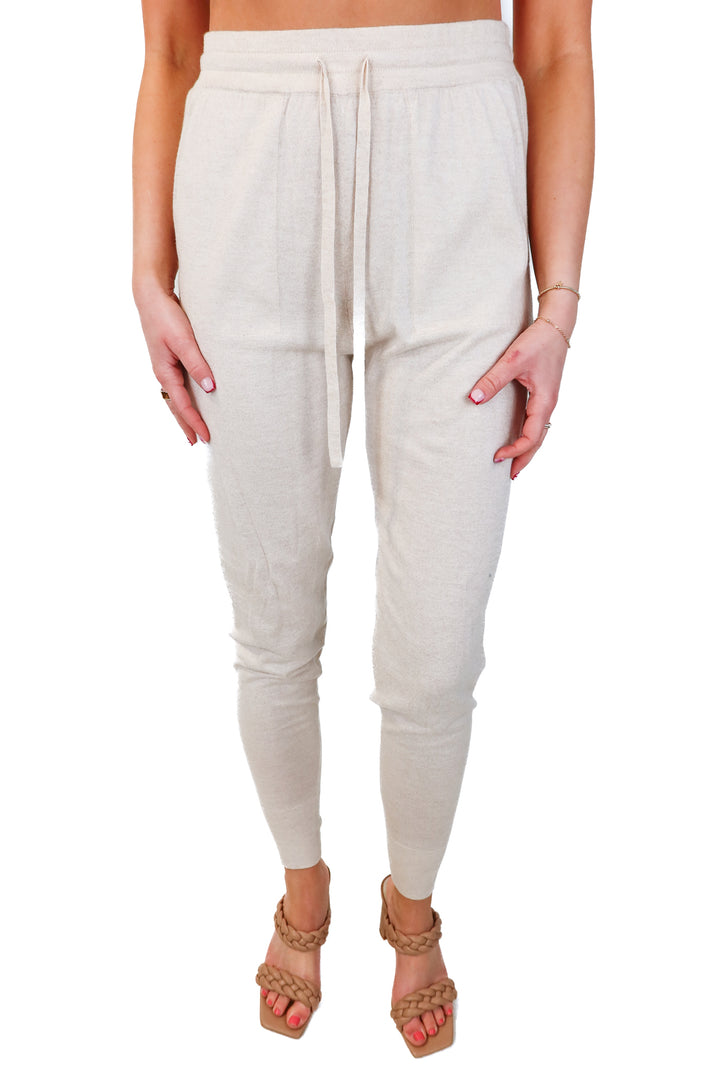 Intermix Beige Knit Jogger NWT (S; Retail $198)