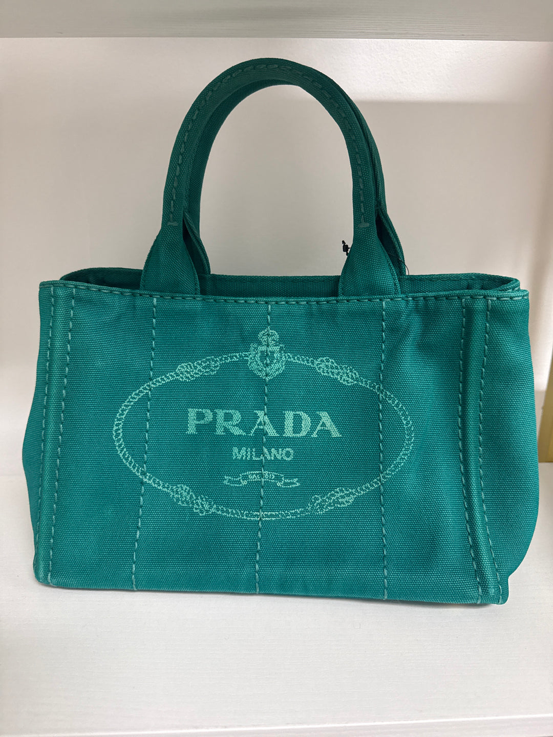 Prada Emerald Canapa Tote