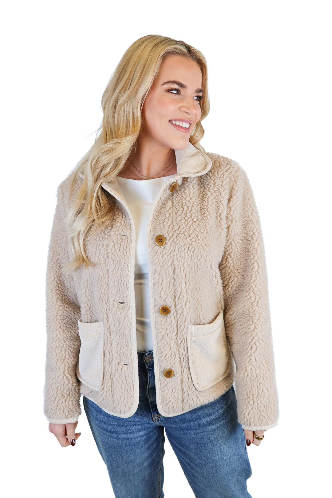 Alex Mill beige pocket front shacket (S; retail $275)