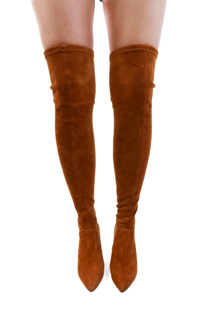 Light brown suede tall boot (5.5/6)