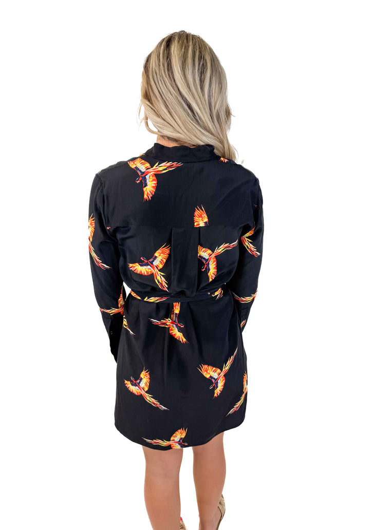 SOLD: Diane von furstenberg bird button up dress (xs)