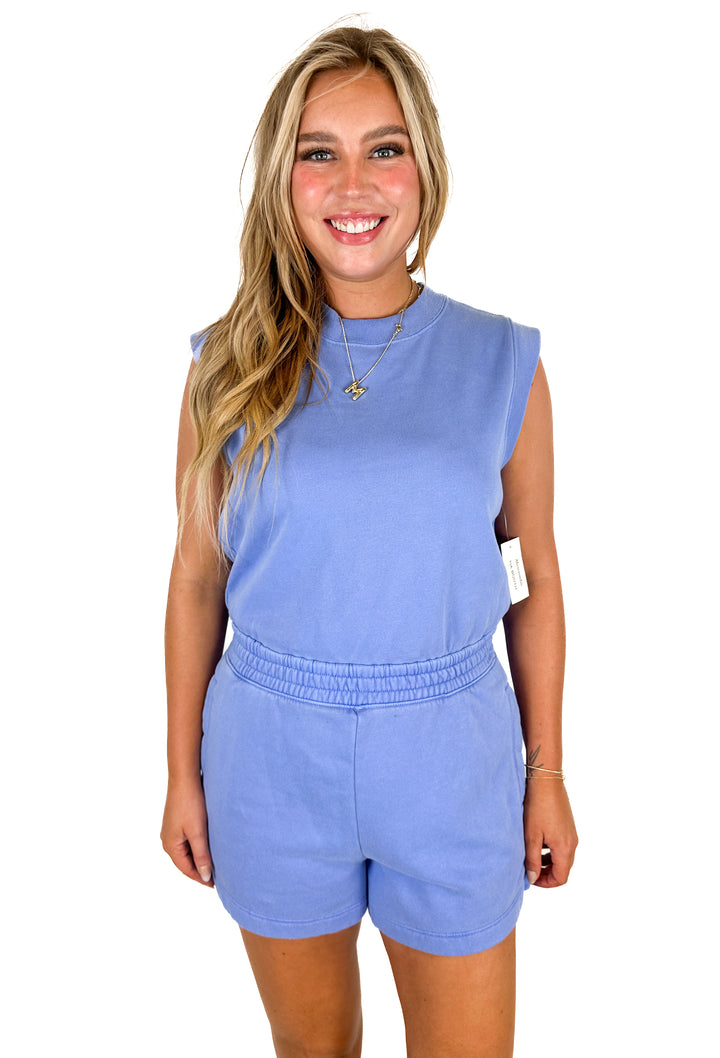 Abercrombie Blue Romper NWT (M; retail $70)