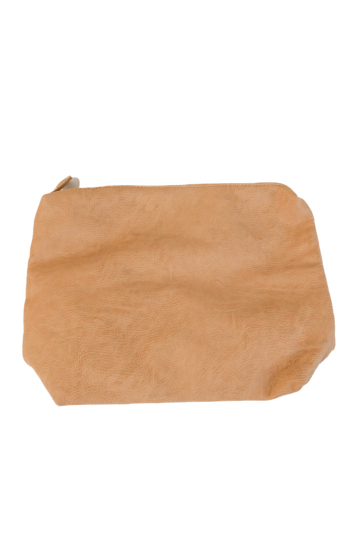 street level brown leather pouch
