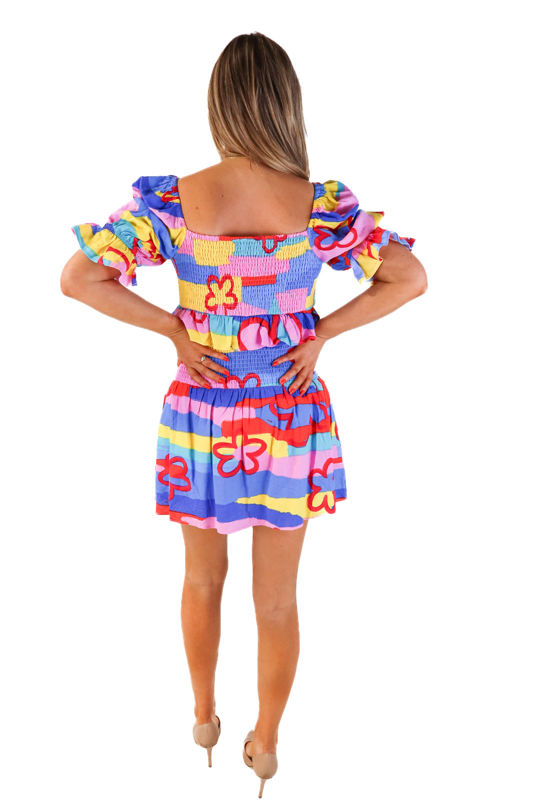 Buddy love colorful floral/stripe set NWT (L; retail $86)
