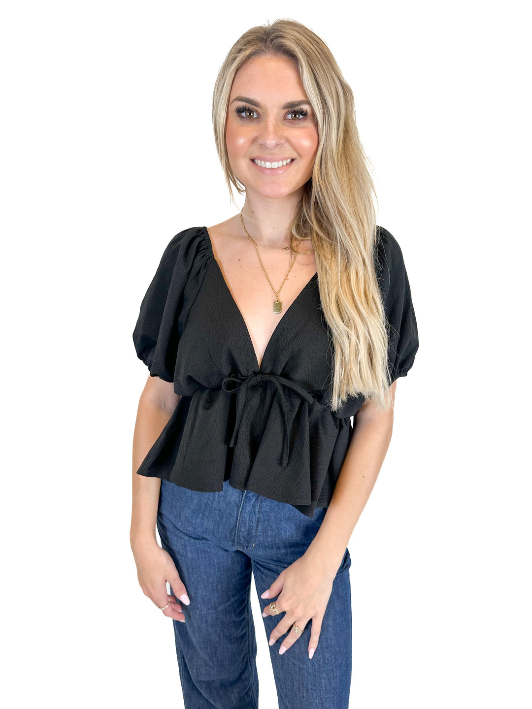 Remidoo Black Flutter Sleeve Top NWT (S)