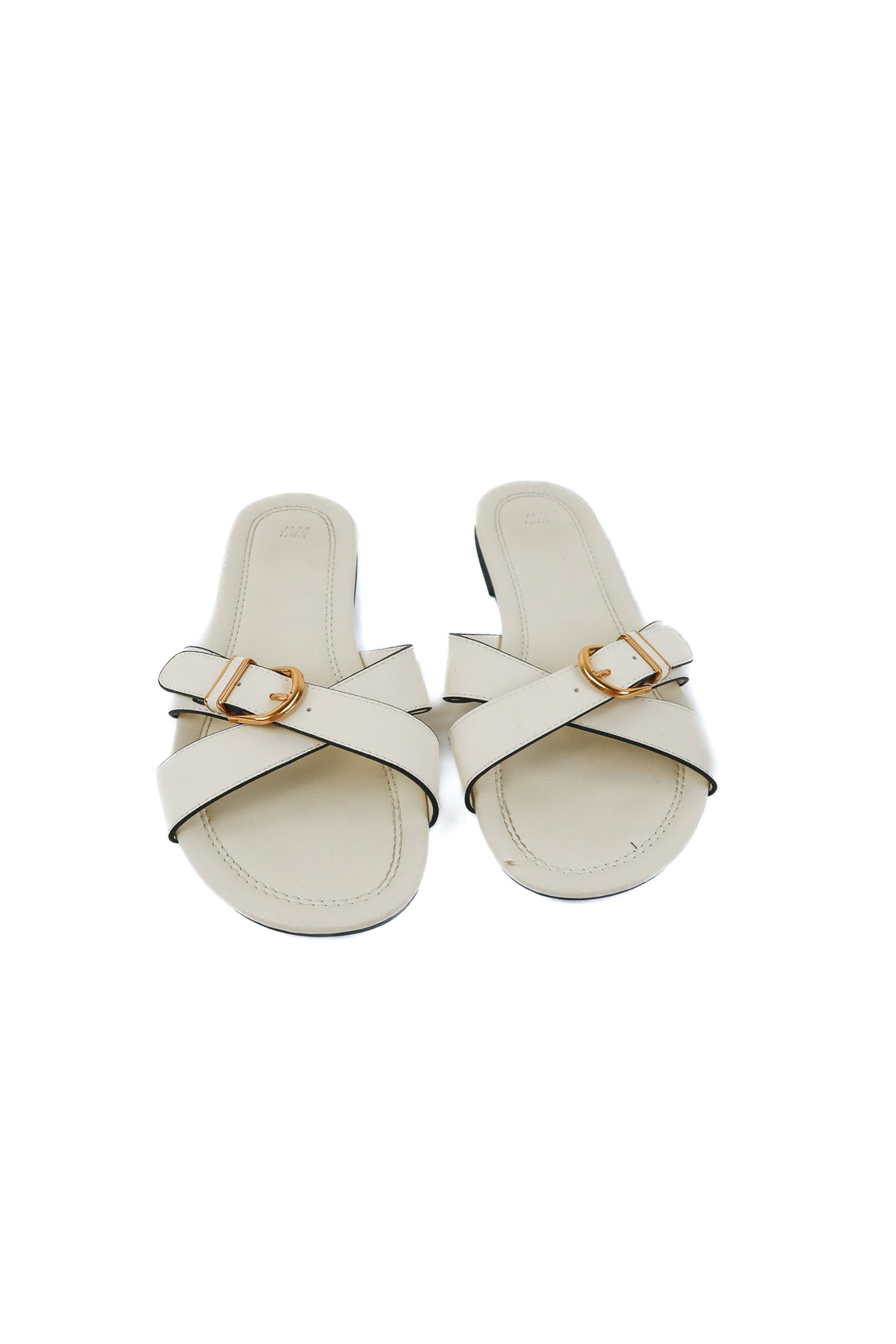 h&m cream buckle sandals (39)