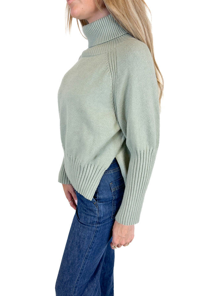Petal & Pup Sage Turtleneck Sweater (S/M)