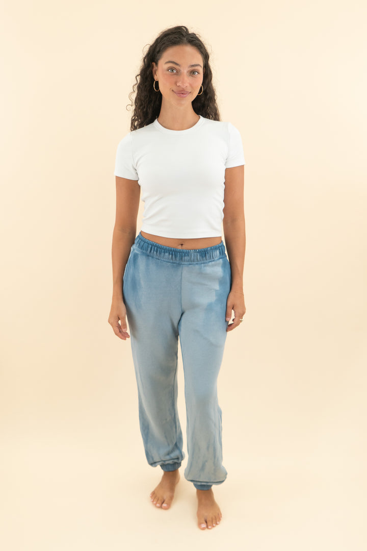 cotton citizen light blue tie dye jogger (s; retail $225)