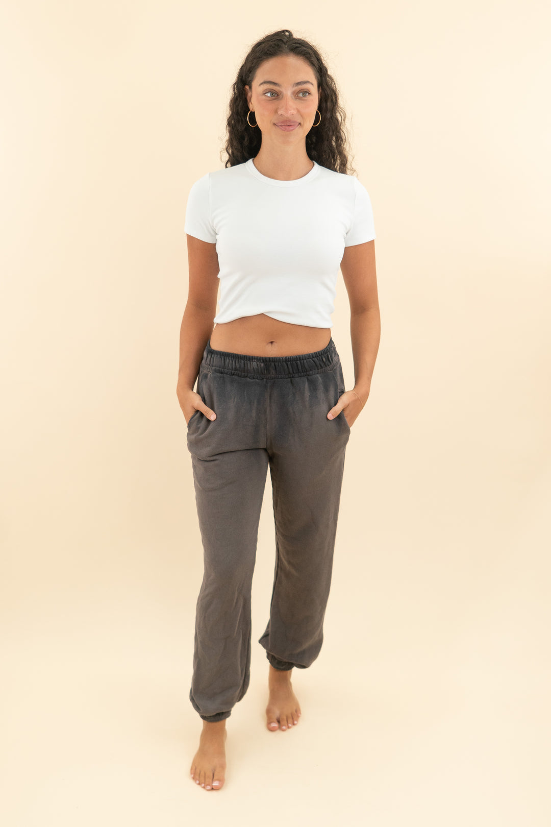 cotton citizen charcoal acid wash joggers (s; retail $225)